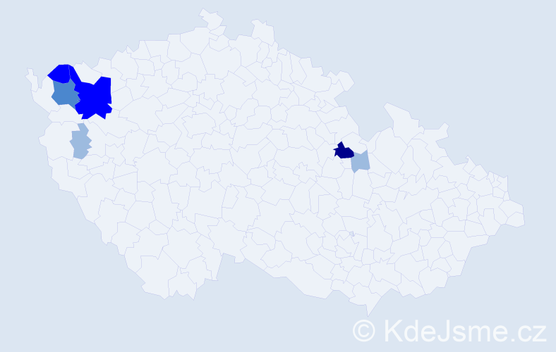 Příjmení: 'Wohner', počet výskytů 14 v celé ČR