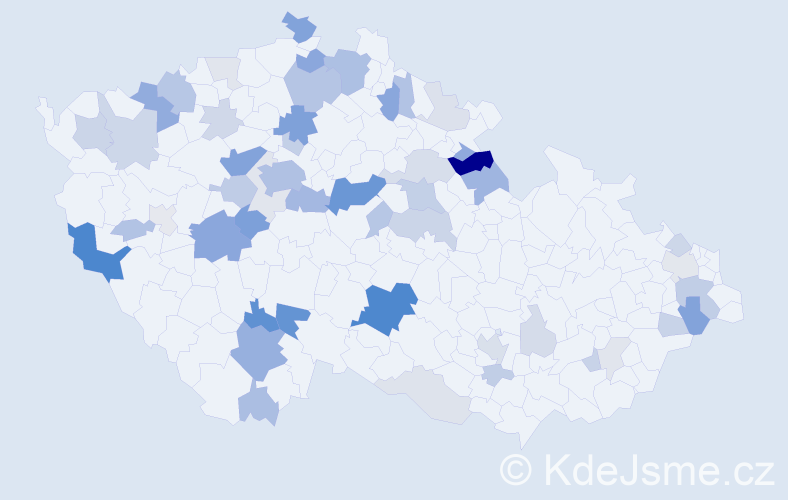 Příjmení: 'Skočdopole', počet výskytů 167 v celé ČR