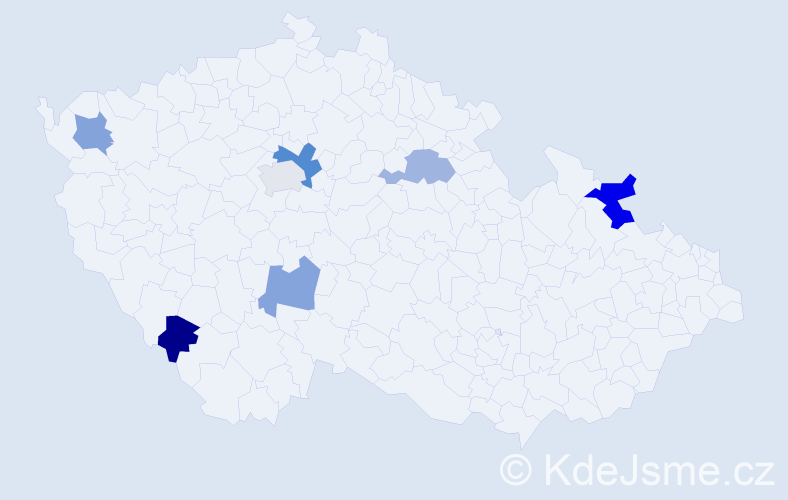 Příjmení: 'Rinke', počet výskytů 9 v celé ČR