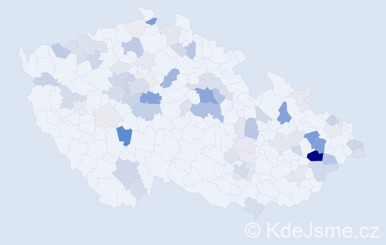 Příjmení: 'Kabeláč', počet výskytů 292 v celé ČR