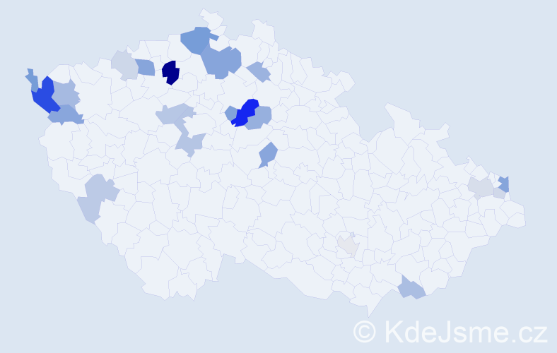 Příjmení: 'Bubanec', počet výskytů 48 v celé ČR