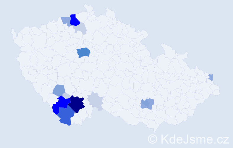 Příjmení: 'Konzalová', počet výskytů 58 v celé ČR