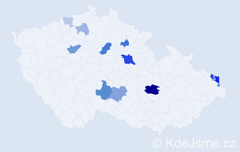 Příjmení: 'Hodásová', počet výskytů 32 v celé ČR