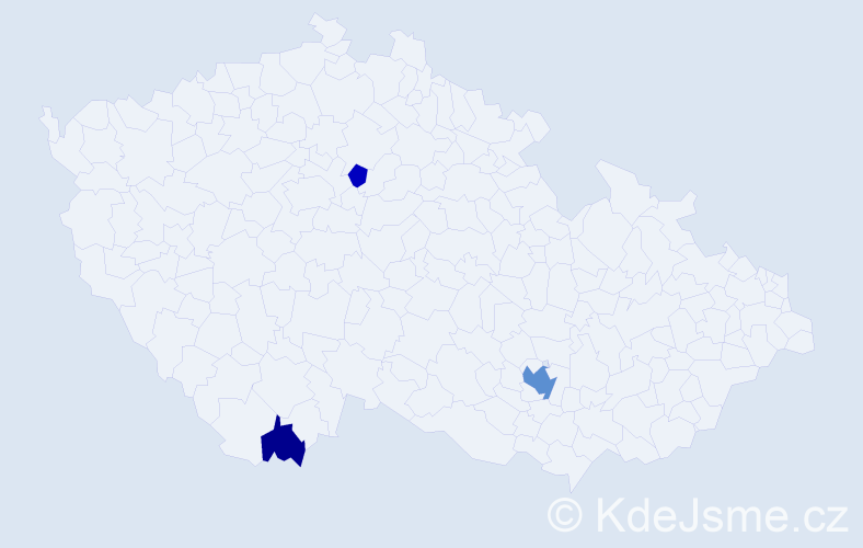 Příjmení: 'Baki', počet výskytů 7 v celé ČR