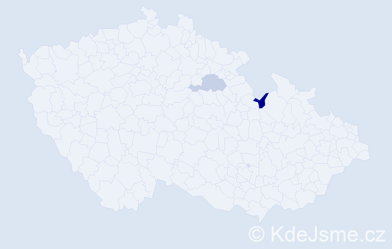 Příjmení: 'Mőller', počet výskytů 2 v celé ČR