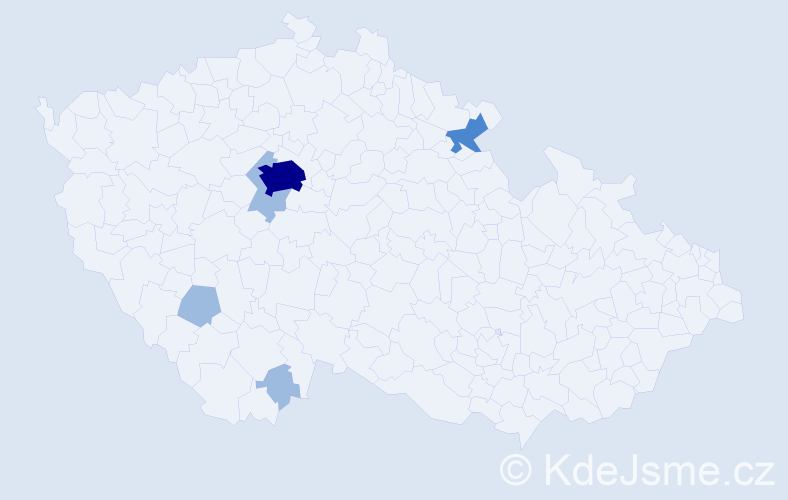 Příjmení: 'Kebhartová', počet výskytů 9 v celé ČR