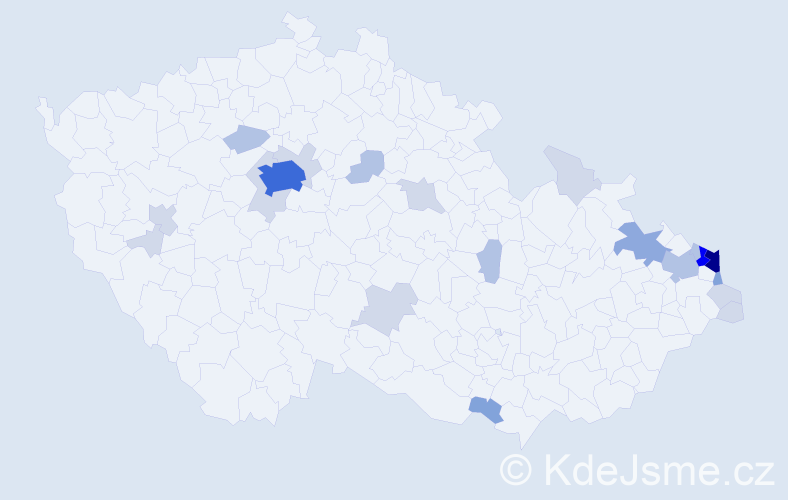 Příjmení: 'Gil', počet výskytů 68 v celé ČR