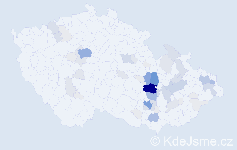 Příjmení: 'Kaderka', počet výskytů 228 v celé ČR