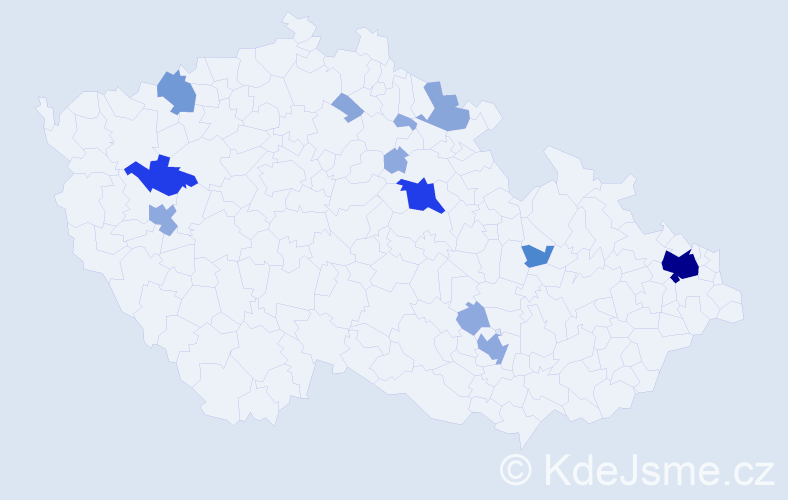 Příjmení: 'Pavuk', počet výskytů 37 v celé ČR