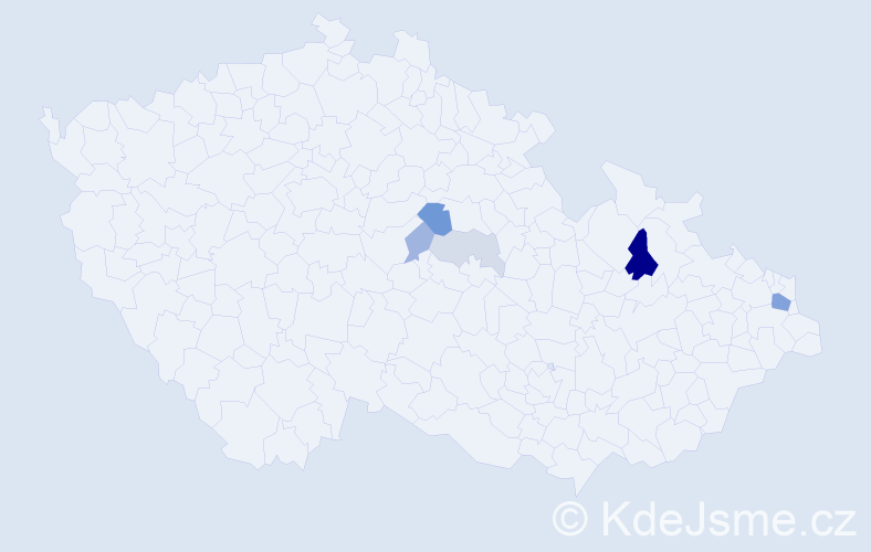 Příjmení: 'Dzingelová', počet výskytů 13 v celé ČR