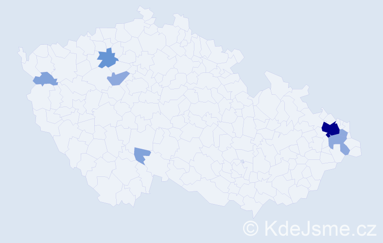 Příjmení: 'Skurová', počet výskytů 18 v celé ČR