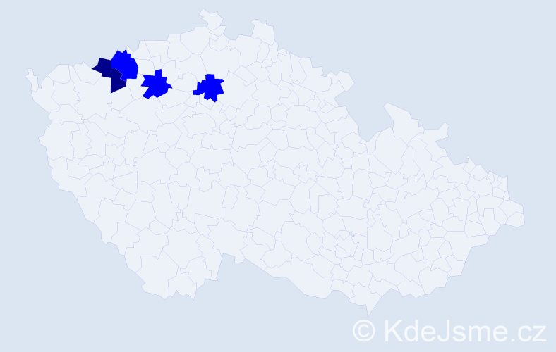 Příjmení: 'Mersteinerová', počet výskytů 5 v celé ČR