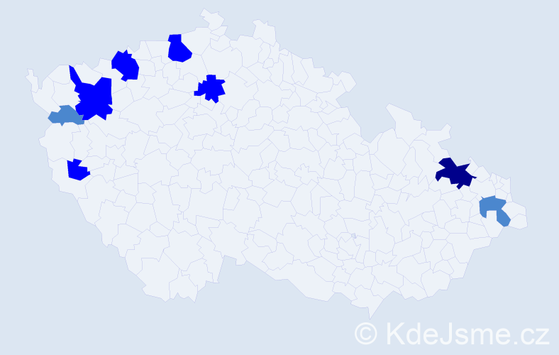 Příjmení: 'Findriková', počet výskytů 15 v celé ČR