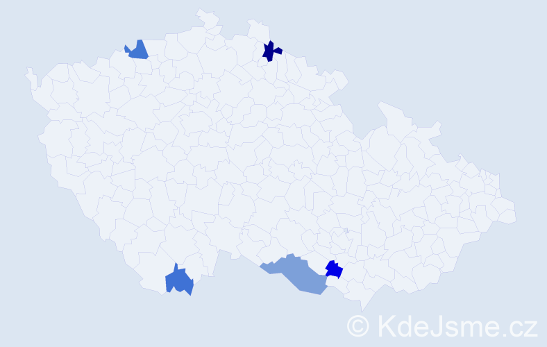 Příjmení: 'Bodo', počet výskytů 8 v celé ČR