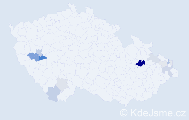 Příjmení: 'Pachová', počet výskytů 44 v celé ČR