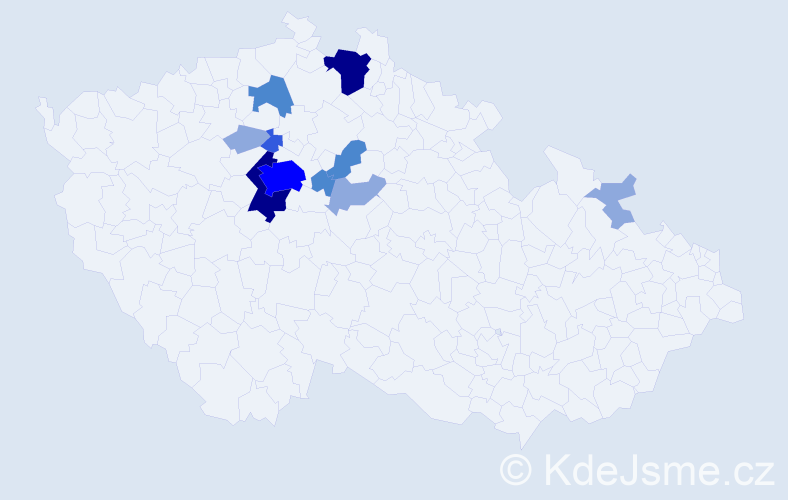 Příjmení: 'Tajčman', počet výskytů 26 v celé ČR
