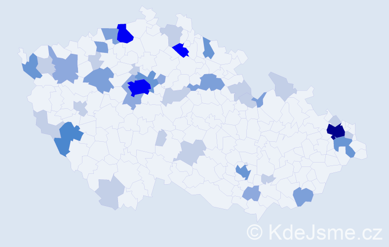 Příjmení: 'Koreňová', počet výskytů 104 v celé ČR