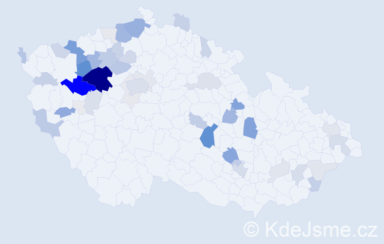 Příjmení: 'Opat', počet výskytů 130 v celé ČR