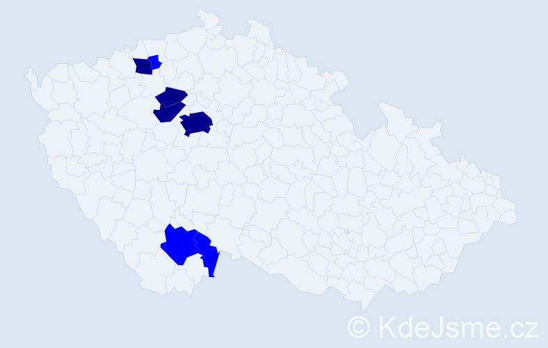 Příjmení: 'Enická', počet výskytů 11 v celé ČR