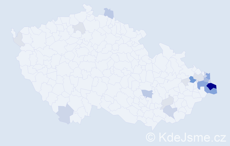 Příjmení: 'Madziová', počet výskytů 79 v celé ČR