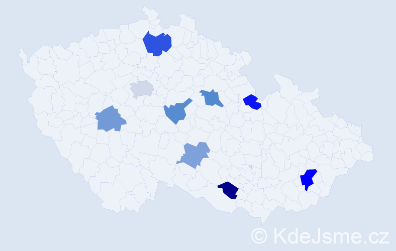 Příjmení: 'Batdorj', počet výskytů 14 v celé ČR