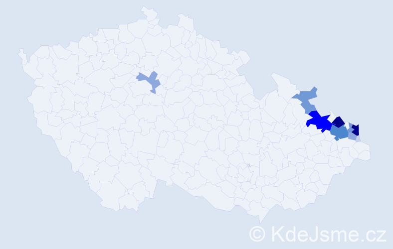 Příjmení: 'Hudeczek', počet výskytů 52 v celé ČR