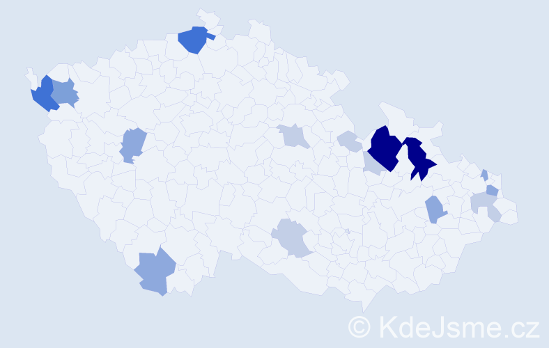 Příjmení: 'Košik', počet výskytů 52 v celé ČR