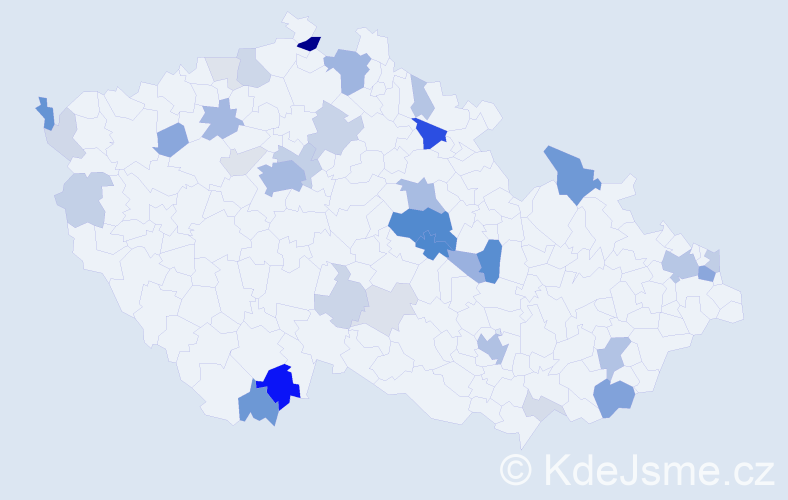 Příjmení: 'Matras', počet výskytů 126 v celé ČR