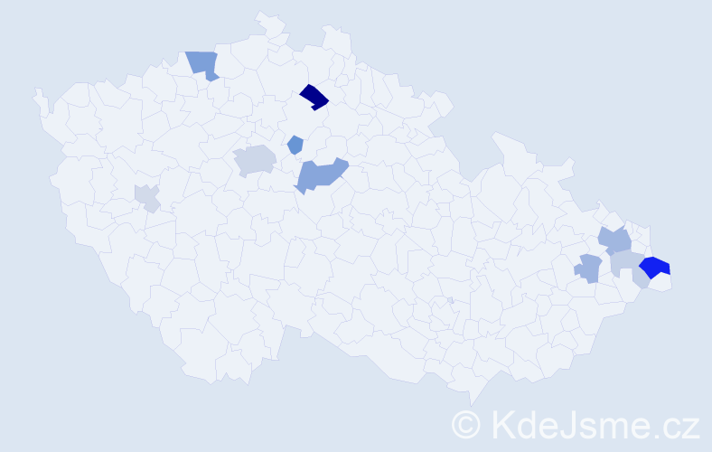 Příjmení: 'Zboranová', počet výskytů 26 v celé ČR