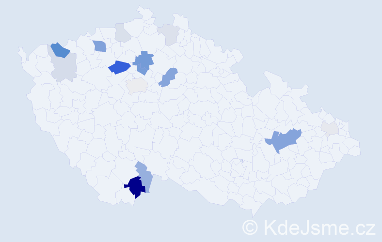 Příjmení: 'Huličková', počet výskytů 36 v celé ČR