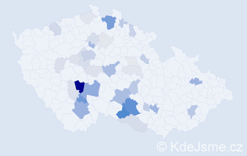 Příjmení: 'Máchalová', počet výskytů 129 v celé ČR