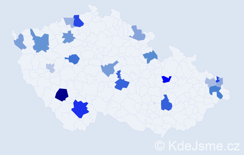 Příjmení: 'Szendrei', počet výskytů 37 v celé ČR