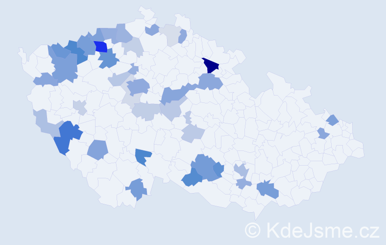 Příjmení: 'Keil', počet výskytů 116 v celé ČR