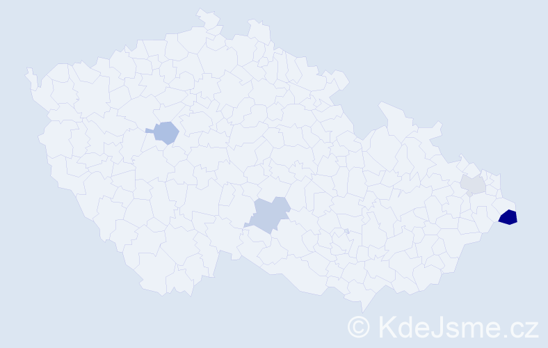 Příjmení: 'Kultánová', počet výskytů 6 v celé ČR