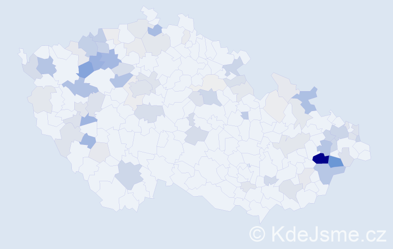 Příjmení: 'Zetek', počet výskytů 270 v celé ČR