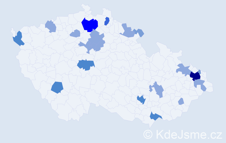 Příjmení: 'Homzová', počet výskytů 46 v celé ČR