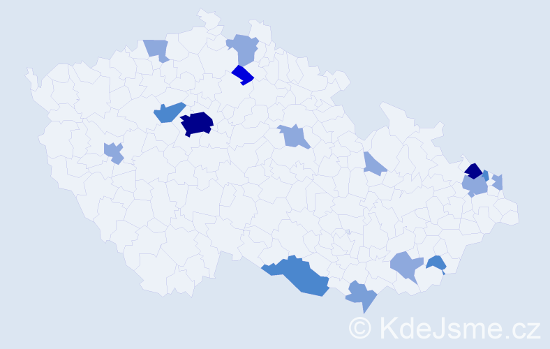 Příjmení: 'Koska', počet výskytů 42 v celé ČR