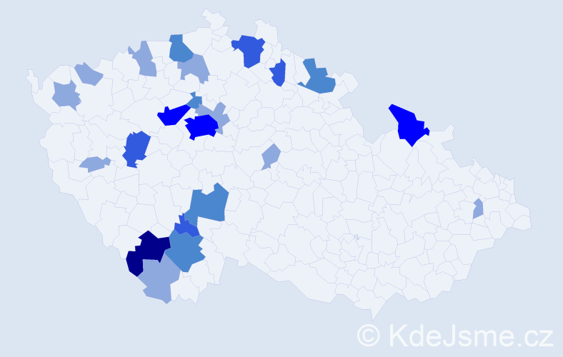 Příjmení: 'Lukač', počet výskytů 49 v celé ČR