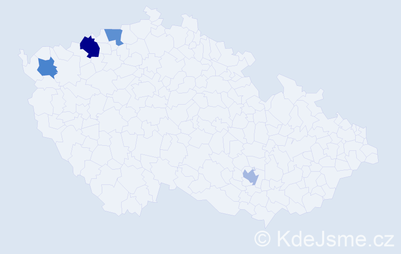 Příjmení: 'Endisch', počet výskytů 5 v celé ČR