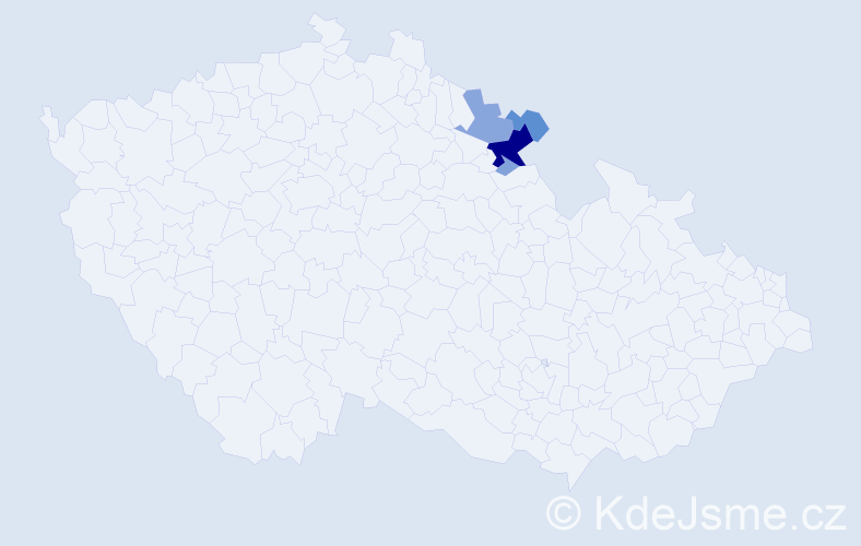 Příjmení: 'Gyurácsová', počet výskytů 24 v celé ČR