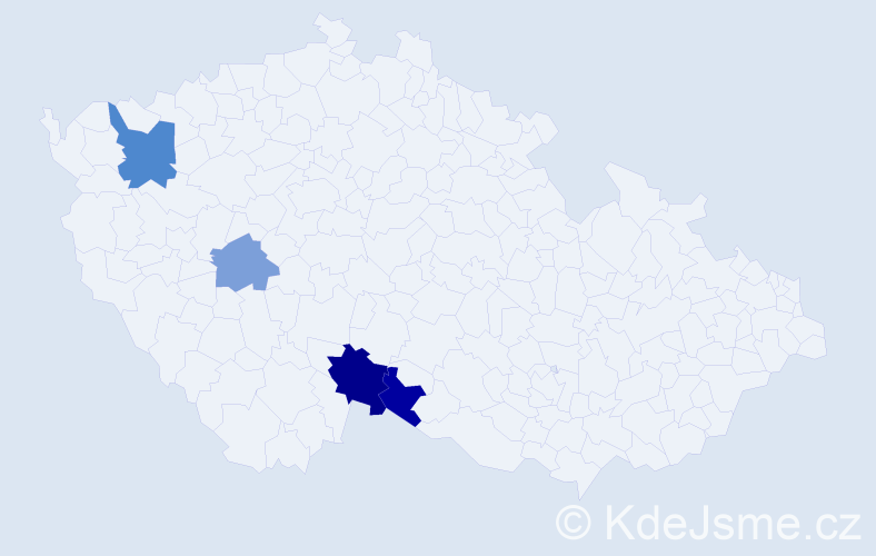 Příjmení: 'Ažaltovič', počet výskytů 13 v celé ČR