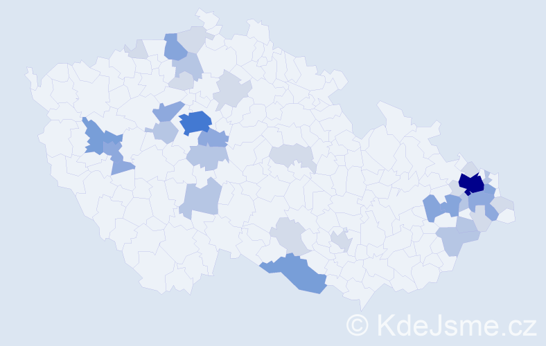 Příjmení: 'Pekarová', počet výskytů 94 v celé ČR
