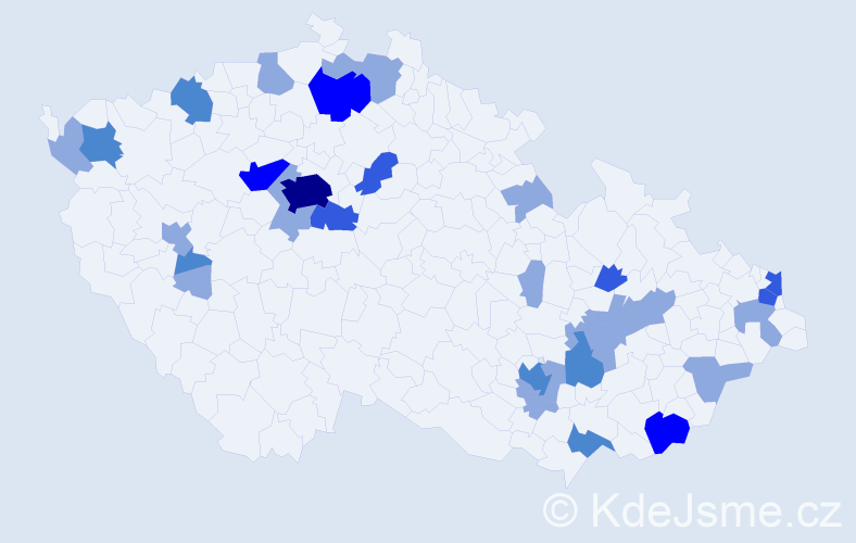 Příjmení: 'Miklánková', počet výskytů 59 v celé ČR