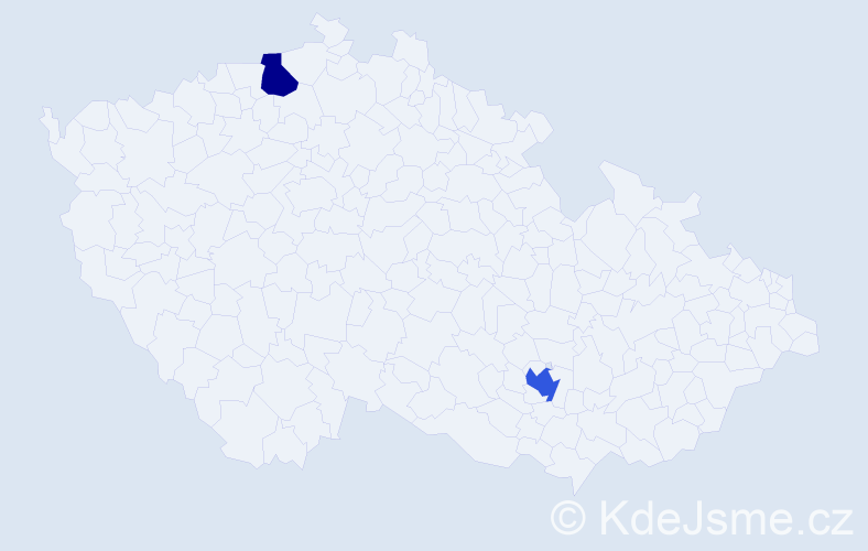 Příjmení: 'Sokoliková', počet výskytů 5 v celé ČR