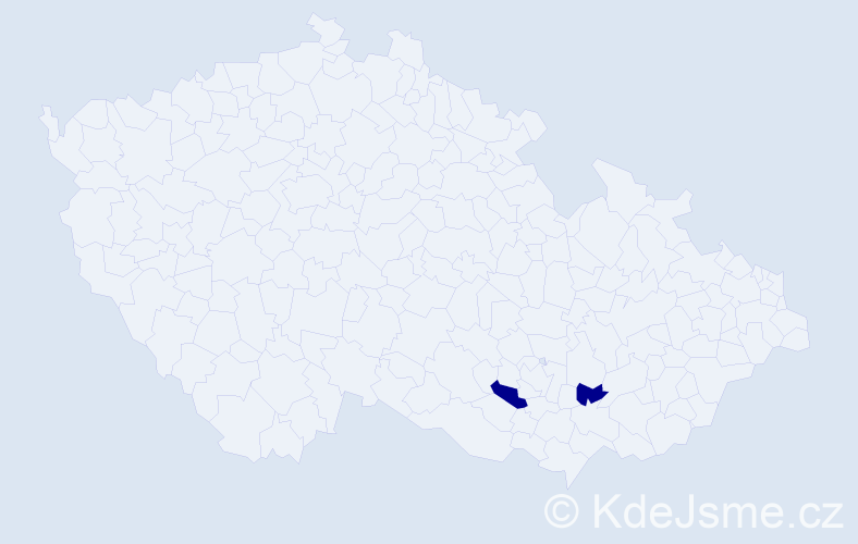 Příjmení: 'Karačová', počet výskytů 2 v celé ČR