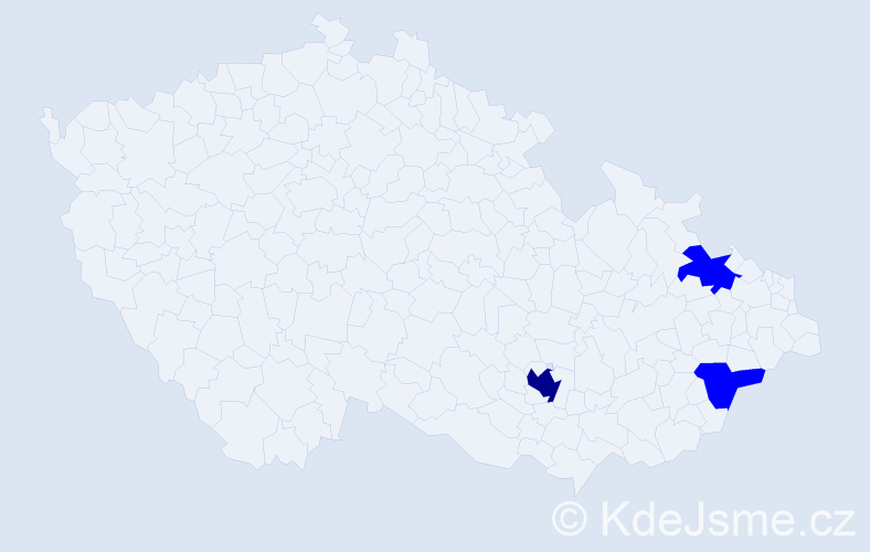Příjmení: 'Oller', počet výskytů 4 v celé ČR