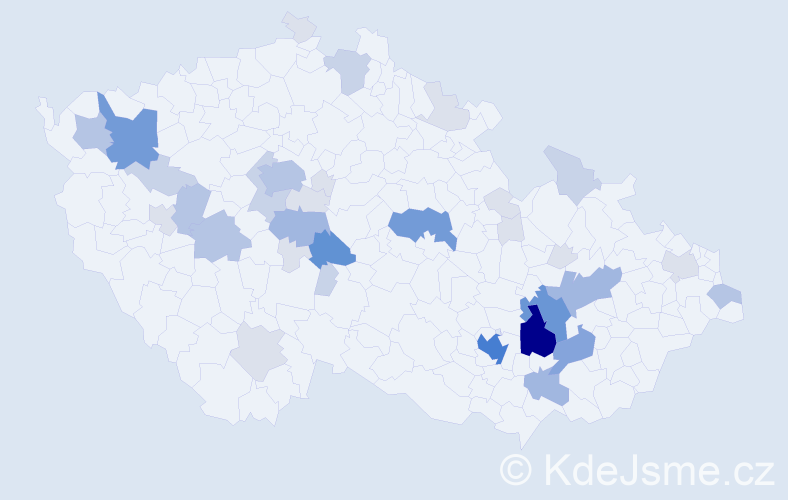 Příjmení: 'Račanská', počet výskytů 127 v celé ČR