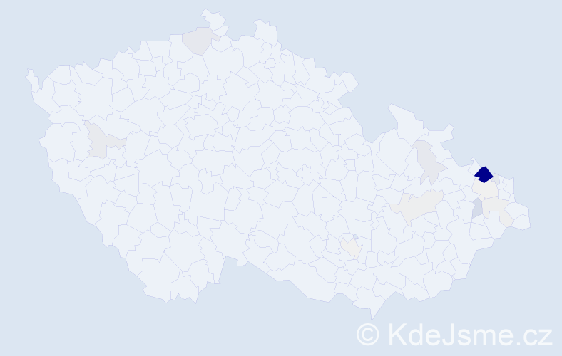 Příjmení: 'Cigán', počet výskytů 63 v celé ČR