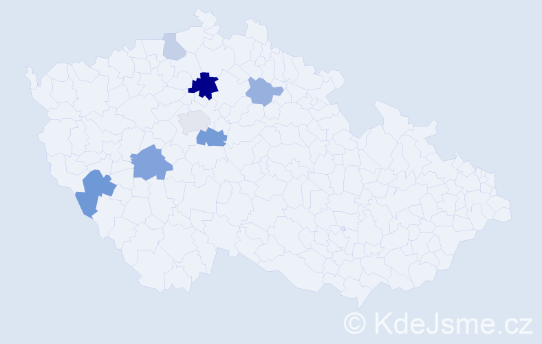 Příjmení: 'Funfálková', počet výskytů 15 v celé ČR