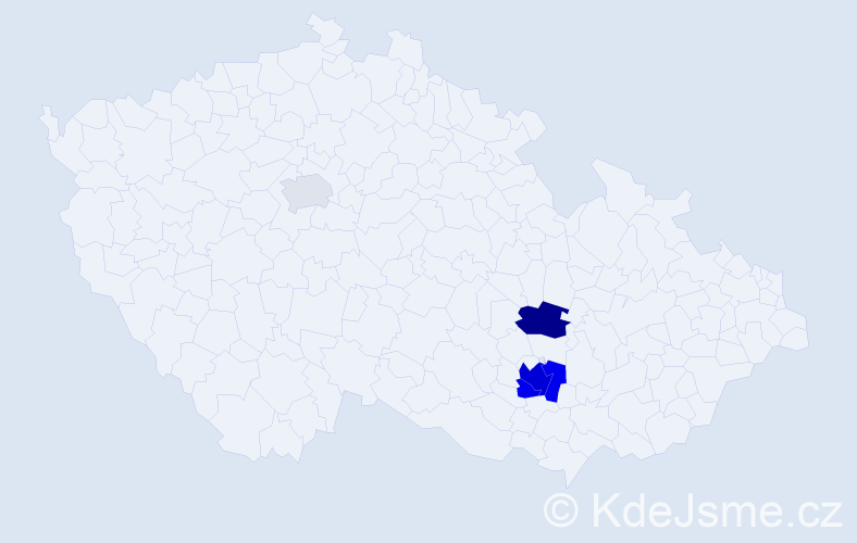 Příjmení: 'Kroščáková', počet výskytů 13 v celé ČR